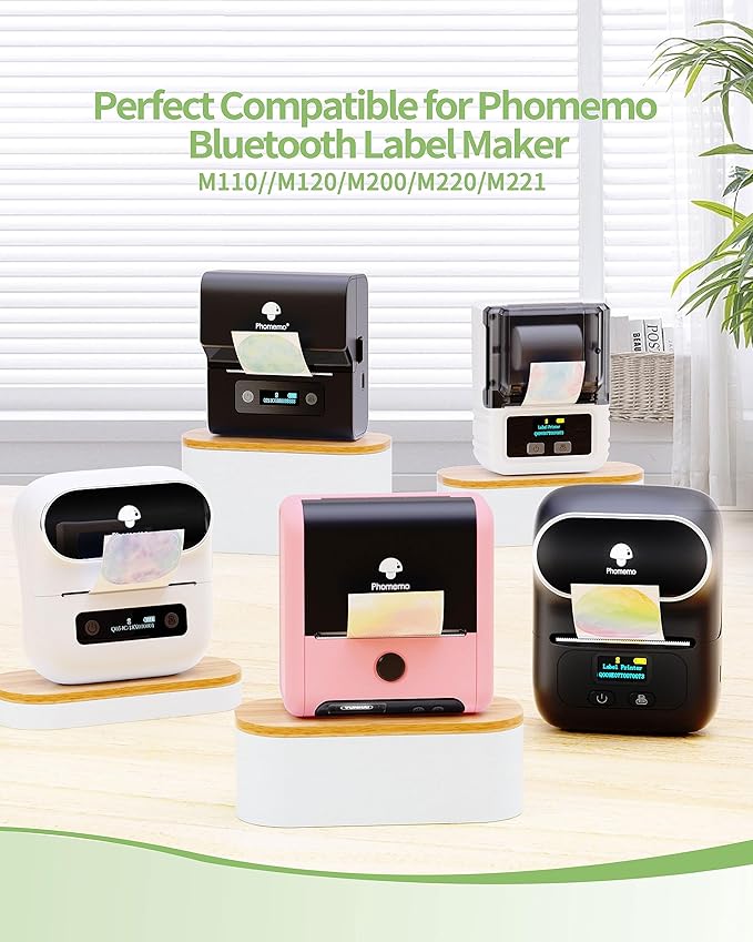 2 Inch Round Thermal Stickers Labels Compatible with Phomemo M110/M221/M220/M120/M200/M110S Label Printers,1.96"（50mm）,Self-Adhesive Circle Labels for Gift/Mailing/Business/Home,140Labels/Roll