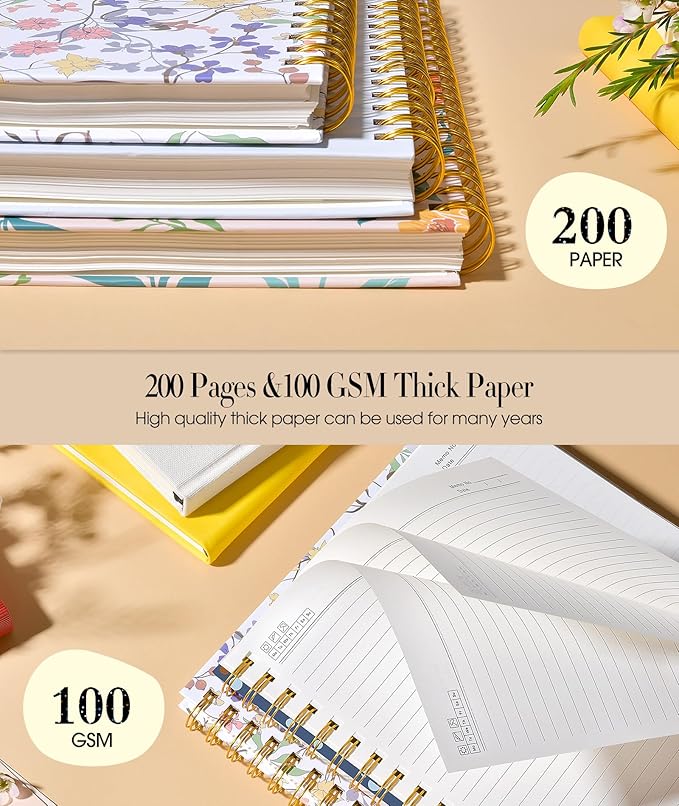 Cute Spiral Notebook Journal for Women, 200 Pages Lined Notebooks 8.5” x 11”, A4 Large Hardcover Spiral Journals with 100 GSM Thick Paper, College Ruled Notebook for Writing Work School, Navy Dots