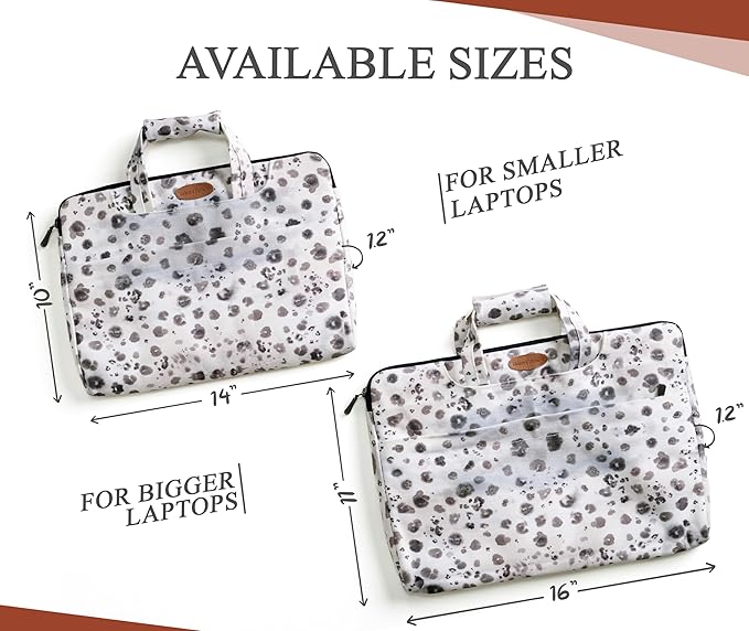 Maison d'Hermine Laptop Bag Upto 13.5 inch Stain and Water Repellent Cotton Canvas - Cheeta