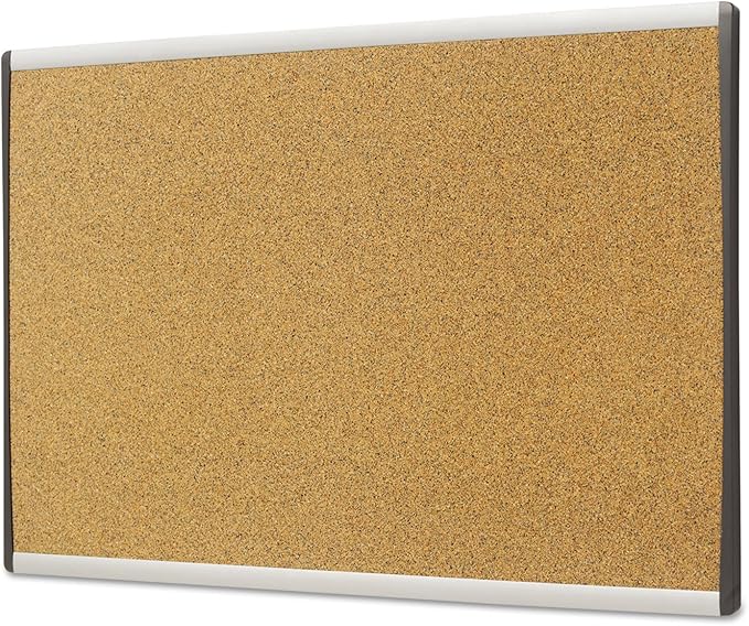 Quartet Bulletin Board, 24" x 14", Corkboard, Cubicle, Arc, Aluminum Frame (ARCB2414)