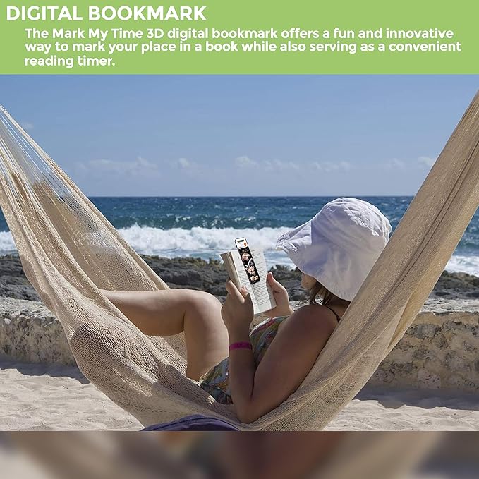 Mark-My-Time - Digital Bookmark - Mark My Time Reading Timer and Bookmark for Kids, Cool Bookmarks and Reading Incentives, Christmas Gift & Stocking Stuffer for Book Lovers - 3D Dinosaur