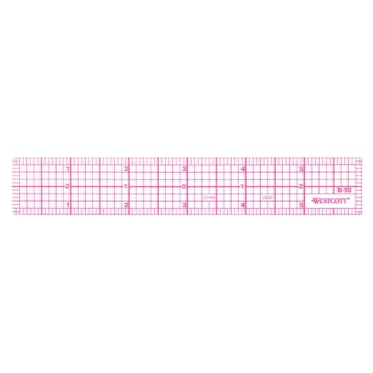 Westcott 8ths 6-Inch Beveled Transparent Ruler (B-50), Clear