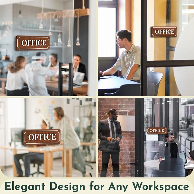 Office Sign For Door - Work Office Door Sign Decorative, Wood Hanging Sign For Office Door Decor, Office Signs For Wall