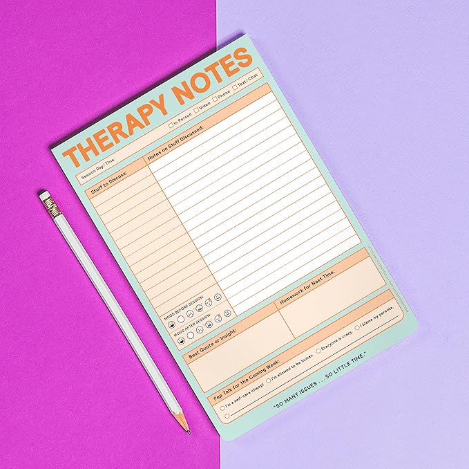 Knock Knock Therapy Notes Pad: Record Stuff to Discuss in Therapy + Session Notes & Discussion, 6 x 9-Inches