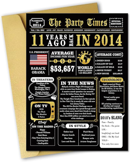 Unique 11th Birthday Card, Happy 11th Birthday Decorations for Boy Girl, Funny 11 Year Old Birthday Gifts Cards for Son Daughter, Best 11 Year Old Bday Gifts Ideas for Grandson Granddaughter