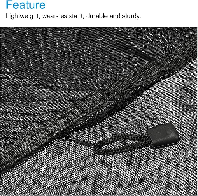 MECCANIXITY Mesh Zipper Bags, A4 Nylon Zip Pouch Pencil Case Storage Pockets for Travel Office Accessories, Black Pack of 6