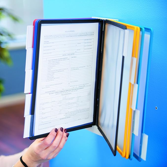 DURABLE Wall Mounted Reference System, 10 Double-Sided Panels, Letter-Size, Assorted Colors, SHERPA Design (554100)