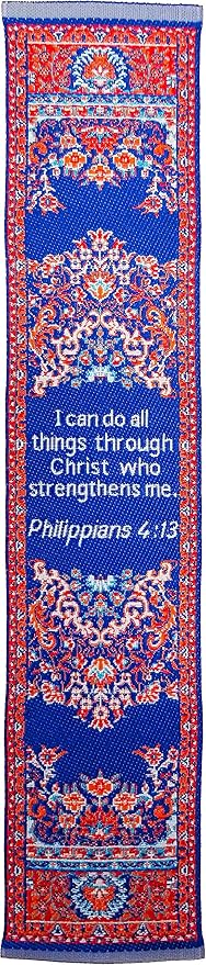 I Can Do All Things, Bulk Pack of 6 Woven Fabric Christian Bookmarks, Silky Soft Philippians 4:13 Flexible Bookmarker for Novels Books and Bibles, Religious Memory Verse Gift