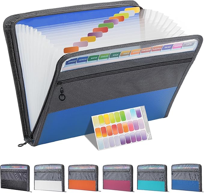 Mr. Pen- Accordion File Organizer, 13 Pockets, Blue, Document Organizer, Expanding File Folder Organizer, Accordion Folders for Documents, Accordian Folder, Accordian File Organizer