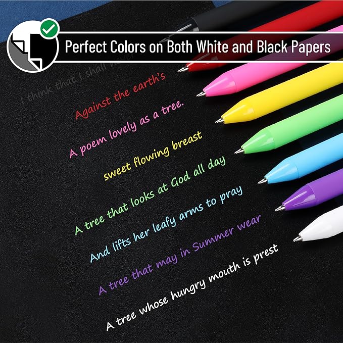 Mr. Pen- Retractable Gel Pens, 8 Pack, Color Ink Gel Pens Fine Point, Vivid Colors, 0.7mm Gel Pens Fine Point, Retractable Pens, Cute Pens, Aesthetic Pens for Journaling Fine Tip Pens