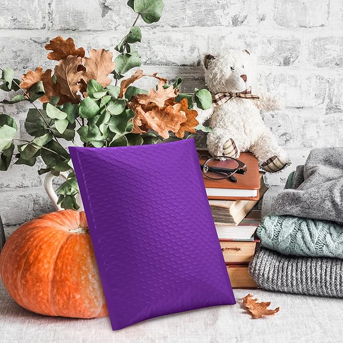UCGOU Bubble Mailers 8.5x12 Inch Purple 25 Pack Usable Size 8.5x11 Poly Padded Envelopes #2 Medium Mailing Opaque Packaging Postal Self Seal Waterproof Boutique Shipping Bags for Clothes Makeup