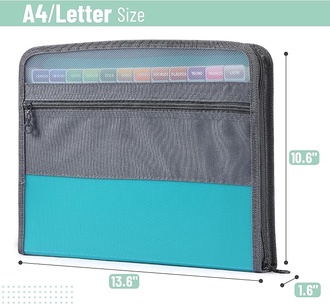 Mr. Pen- Accordion File Organizer, 13 Pockets, Green, Document Organizer, Expanding File Folder Organizer, Accordion Folders for Documents, Accordian Folder, Accordian File Organizer