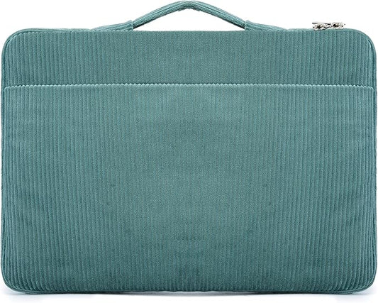 Kinmac Corduroy 360° Protective Water Resistant Laptop Case Bag Sleeve for HP Lenovo Dell ASUS Acer 14 inch Laptop,MacBook Pro 14 inch and Most 14 inch Laptop (Green)