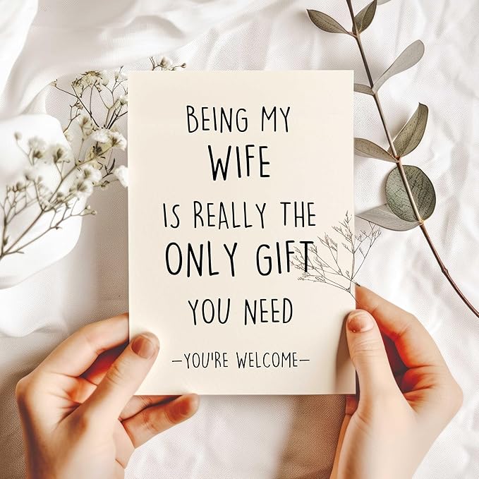 Funny Birthday Card Gift for Wife, Unique Wife Birthday Cards Gifts from Husband, Sweet Valentine's Day Gifts for Her, Unique Anniversary Card for Wife, Love Card for Women