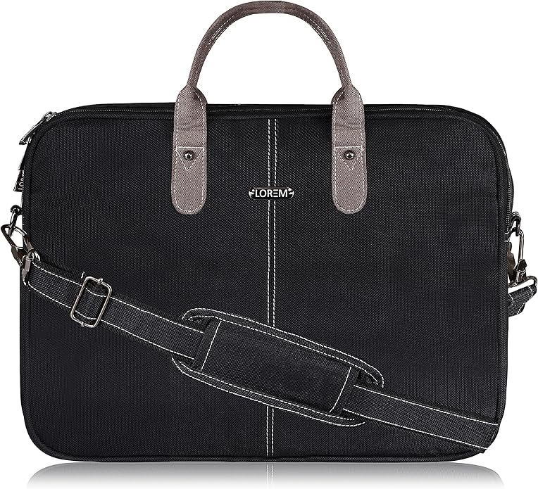 LOREM Leather Messenger Shoulder Bag Travel Crossbody Purse Briefcase Business Bag for 12Inch Laptop