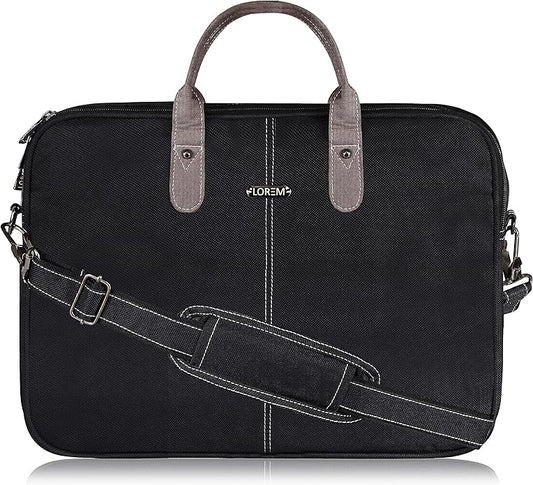 LOREM Leather Messenger Shoulder Bag Travel Crossbody Purse Briefcase Business Bag for 12Inch Laptop