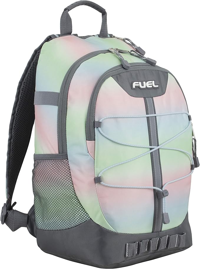 FUEL Hiking Backpack for Women Men Terra Sport, Travel, College, Gym, Work with Laptop Sleeve, Bungee, 18 Inches, Pastel Ombre