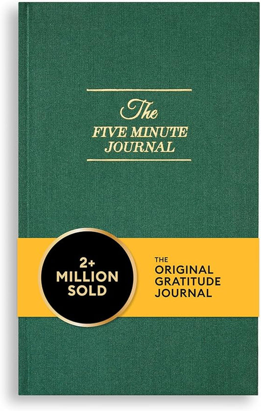 Intelligent Change The Five Minute Journal, Original Daily Gratitude 2025, Reflection Manifestation for Mindfulness, Undated Daily with Gold Foiling, Plastic-Free, Green