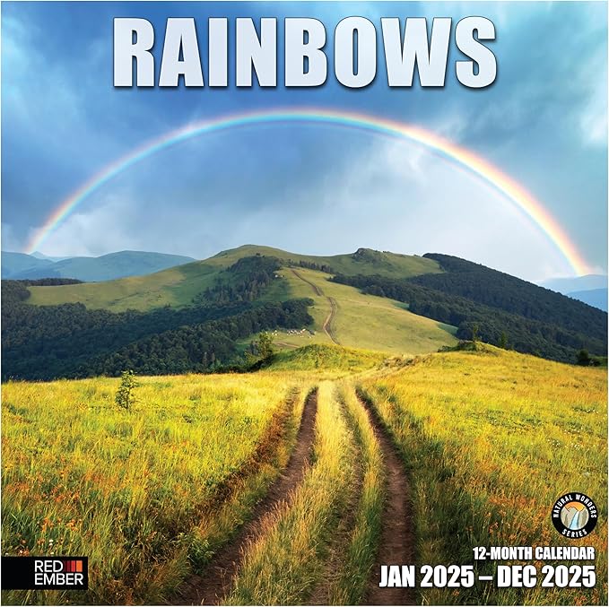 RED EMBER Rainbows 2025 Wall Calendar 12 Month | 12" x 24" Open | Thick & Sturdy Paper | Giftable | Calendar 2025