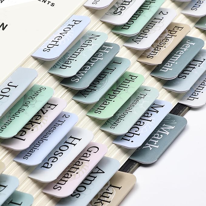 Mr. Pen- Bible Tabs, 75 Tabs, Coastal Meadow, Laminated Bible Tabs for Women and Men, Bible Tabs for Study Bible, Bible Index Tabs, Bible Book Tabs, Bible Labels Tabs, Mr Pen Bible Tabs