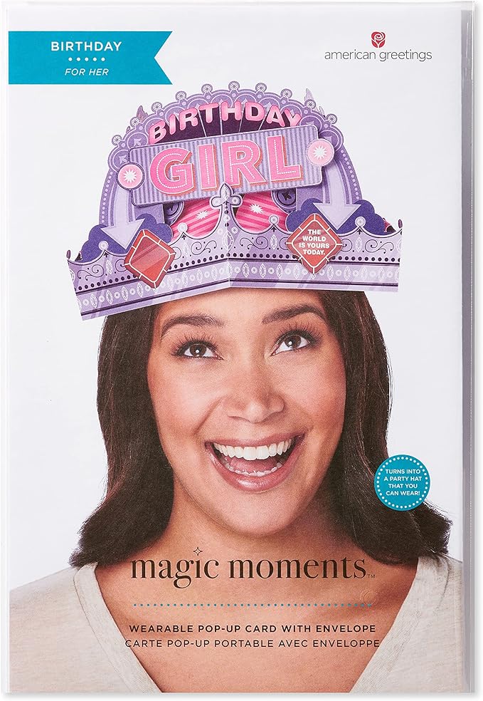 American Greetings Wearable Birthday Crown for Girl (World Is Yours)