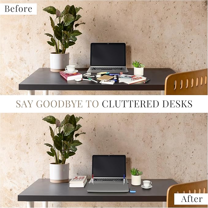 Birch Desktop Whiteboard with Storage & Multiple Markers Surface Desktop Glass Dry Erase Board Desk Top White Board Dry Erase Notepad Desk White Board Tabletop Desk Whiteboard (Charcoal)