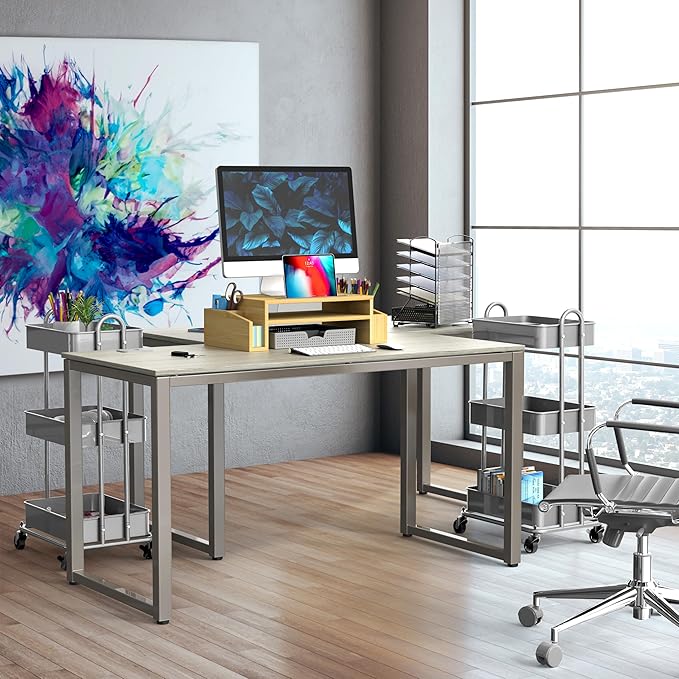 SHW Artwork Office 48-Inch Computer Desk, Maple