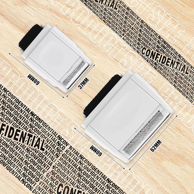 Nezyo 2 Pack Identity Protection Roller Stamp Identity Theft Stamp Confidential Roller Stamp Privacy Stamp Information Blocker Stamp and 4 Pack Refill Ink for ID Account Data Address Security(White)