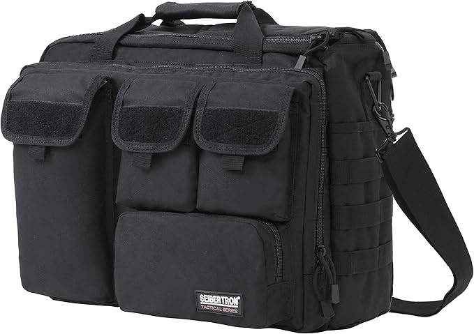 Seibertron Pro-Multifunction Shoulder Messenger Bag Fit for 14.1" Laptop Black