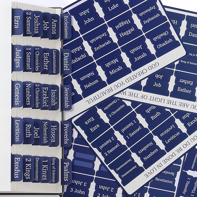 Mr. Pen- Bible Tabs, 75 Tabs, Sapphire Blue, Laminated Bible Tabs for Women and Men, Bible Tabs for Study Bible, Bible Index Tabs, Bible Book Tabs, Bible Labels Tabs, Mr Pen Bible Tabs