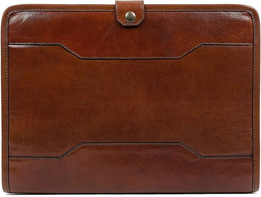 Time Resistance Leather Portfolio - A4 Business Folder - Document Organizer Folio - Case for 13" Laptop - Gift Box Included