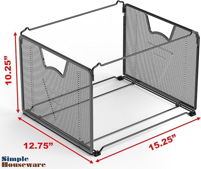 Simple Houseware Mesh Hanging File Organizer, Black