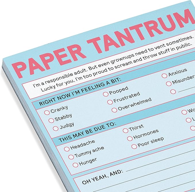 Knock Knock 1-Count Paper Tantrum Note Pad, Funny Office Notepads & Checklist Nifty Notes (Pastel), 4 x 5.25-inches