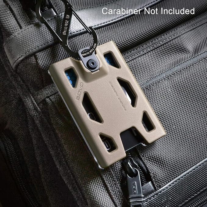 GOVO T4 Badge Holder No-Clip Version - Durable Polycarbonate ID Card Holder Holds 1 to 4 Cards