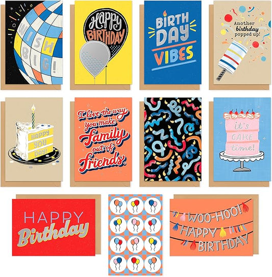 American Greetings 10-Count Birthday Card Bundle with Envelopes