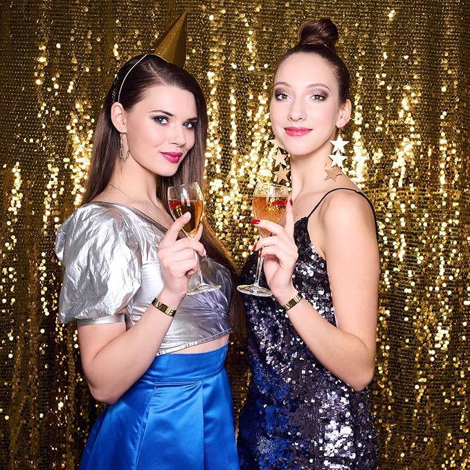 200 Pack VIP Wristbands for Events VIP Bracelets Paper Waterproof Party Wristbands for Events Amusement Parks Concerts Fairs Festivals, 0.79 x 10 Inch(Gold)