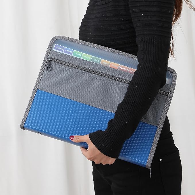 Mr. Pen- Accordion File Organizer, 13 Pockets, Blue, Document Organizer, Expanding File Folder Organizer, Accordion Folders for Documents, Accordian Folder, Accordian File Organizer
