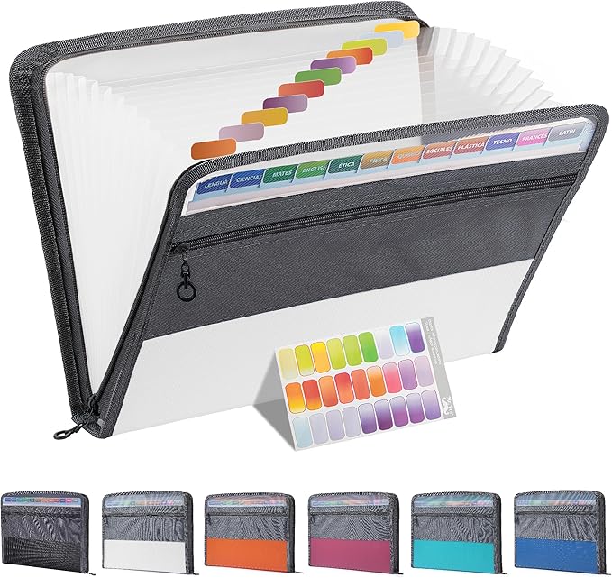 Mr. Pen- Accordion File Organizer, 13 Pockets, White, Document Organizer, Expanding File Folder Organizer, Accordion Folders for Documents, Accordian Folder, Accordian File Organizer