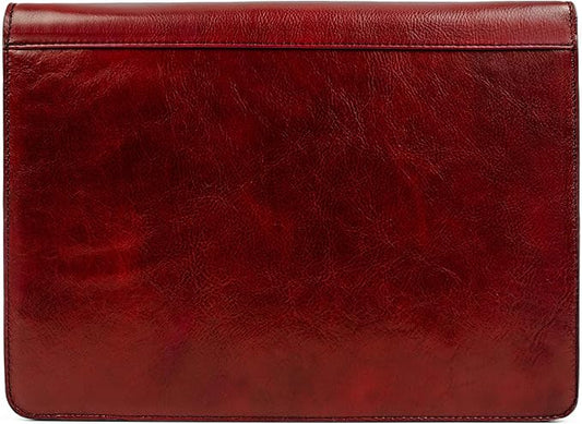 Time Resistance Leather Portfolio - A4 Document Folder - Padfolio - Italian Handcrafted Organizer Folio - Gift Box Included