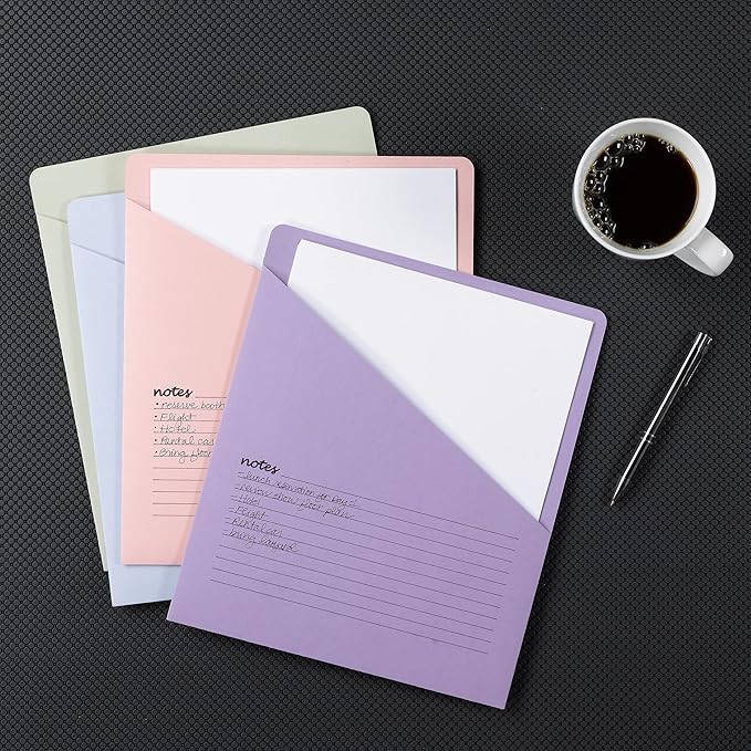 Smead Organized Up Notes Slash File Jacket, Letter Size, Assorted Colors, 12 per Pack (75429)