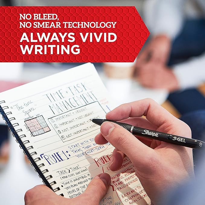 Sharpie S-Gel, Gel Pens, Fine Point (0.5mm), Blue Ink Gel Pen, 12 Count