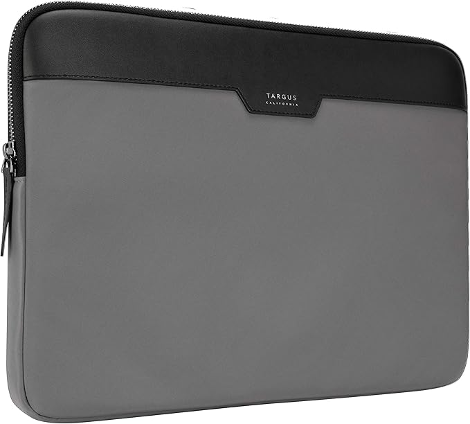 Targus Newport Modern Style Sleeve with Durable Water-Repellent Nylon, Back Zip Pocket Pouch, Protective Slipcase fits 11-12-Inch Laptop/Notebook, Gray (TSS100104GL)