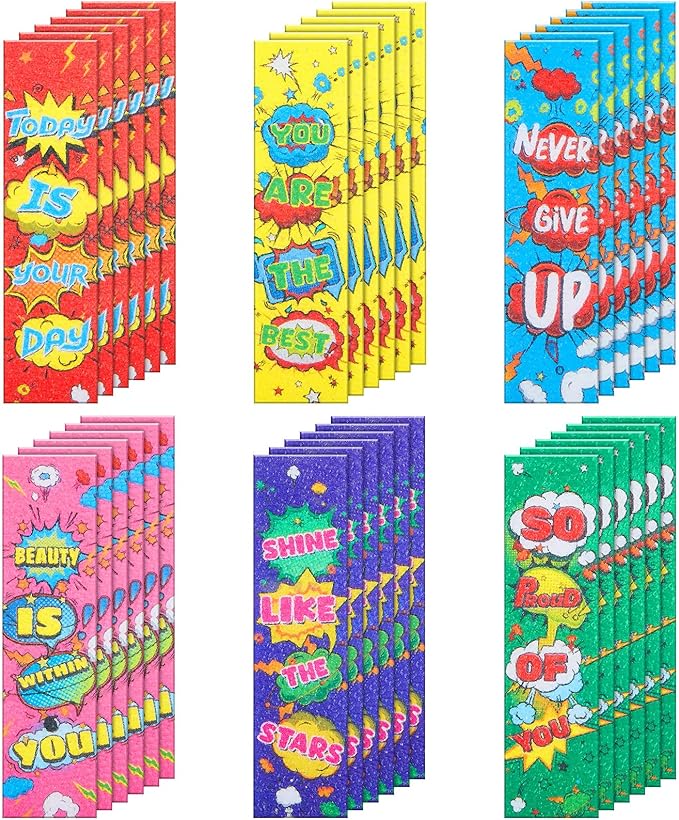 36 Pieces Anxiety Sensory Stickers Cute Fidget Textured Strips Toys Anti Stress Tactile Rough Sensory Calm Textured Strips Adhesives Anxiety Relief for Adults Teens Desk Classroom (Hero Style)