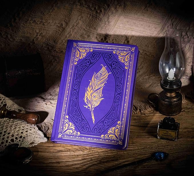 CAGIE 320 Pages Thick Hardcover Journaling Notebooks Vintage Leather Journal for Women Men A5 College Ruled Journals for Writing with Gift Box, 5.7 x 8.3 in, Purple