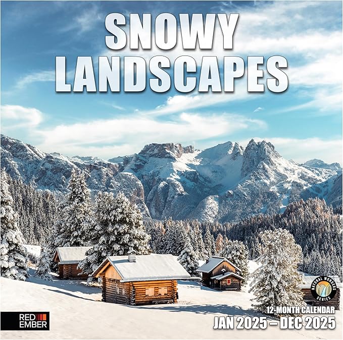 RED EMBER Snowy Landscapes 2025 Wall Calendar 12 Month | 12" x 24" Open | Thick & Sturdy Paper | Giftable | Calendar 2025