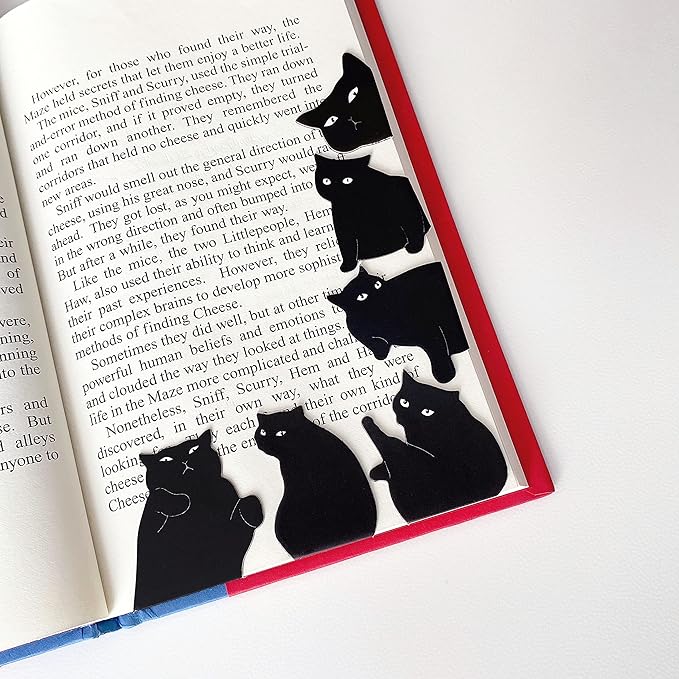 Magnetic Bookmarks - 18 Pieces Assorted Cute Book Markers Clip Set for Teachers Students Book Lovers Reading, for School Office Home Supplies, Kawaii Cat Magnet Page Markers