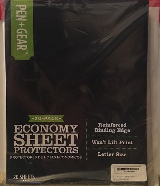 Economy Sheet Protectors (Clear) Pack of 20