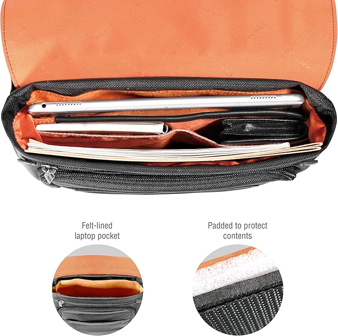 Everki Venue X-Large Premium Mini Messenger Bag - Ideal for Mens Crossbody Bag, RFID-blocking Pocket - Ergonomic Strap - Dedicated Compartment up to13-inch iPad Pro, Surface Pro - (EKS622XL) Black