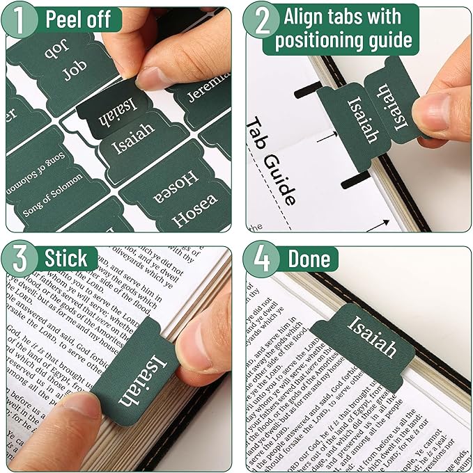 Mr. Pen- Bible Tabs, 75 Tabs, Charcoal Emerald, Laminated Bible Tabs for Women and Men, Bible Tabs for Study Bible, Bible Index Tabs, Bible Book Tabs, Bible Labels Tabs, Mr Pen Bible Tabs