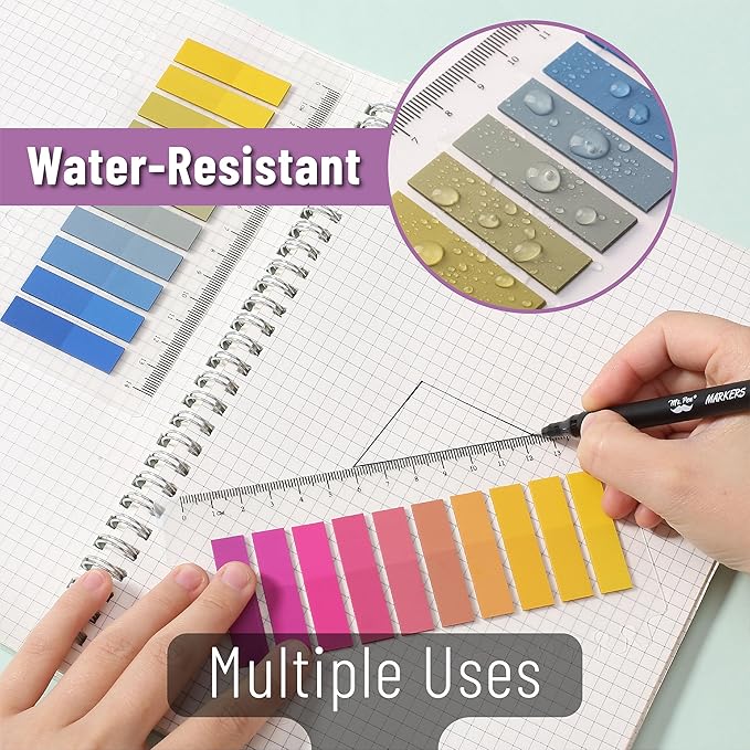 Mr. Pen- Sticky Tabs, 1600 Pcs, Colorful Book Tabs, Transparent Sticky Tabs for Books, Sticky Note Tabs, Page Markers Tabs, Book Markers, Page Tabs, Book Tabs for Annotating Books, Book Sticky Tabs